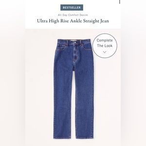 Abercrombie Ultra High Rise Ankle Straight Jean